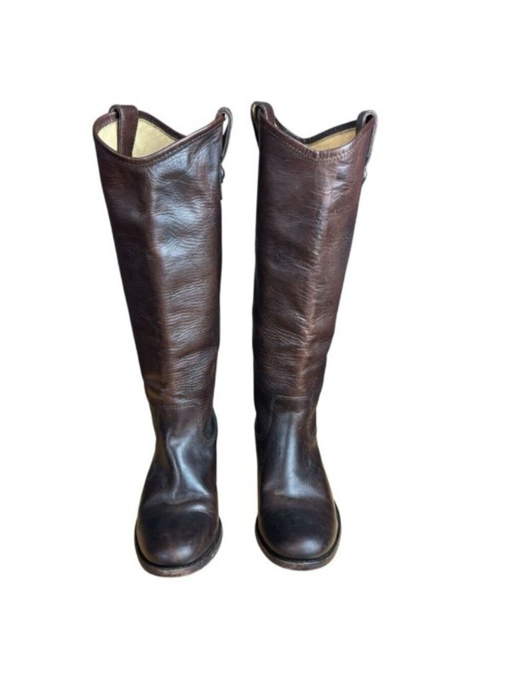 Frye Leather Melissa Double Sole Button Lug Tall Equestrian Style boots sz 6